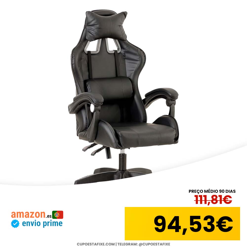 Baroni Home - Cadeira de jogos cor preta, cadeira ergonómica de escritório  gaming